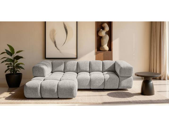 Kaiser Möbel Ecksofa Designsofa mit luxuriösem Strukturstoff im Stoff Puente AVERRO, Exklusive 3D-Struktur des Stoffes,Designorientiertes Premium-Ecksofa