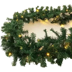 Mojawo XXL Tannengirlande Weihnachtsbeleuchtung 810cm 100 LED Batteriebetr