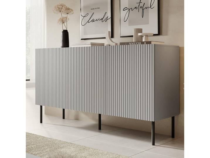 Buffet Gris Clair Avec 3 Portes Gatsby