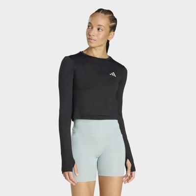 Laufshirt ADIDAS PERFORMANCE "ADI365 RUNNING ESSENTIALS LONGSLEEVE", Damen, Gr. XXL, schwarz, Obermaterial: 88% Polyester, 12% Elasthan, Rundhals, Shirts Laufshirt