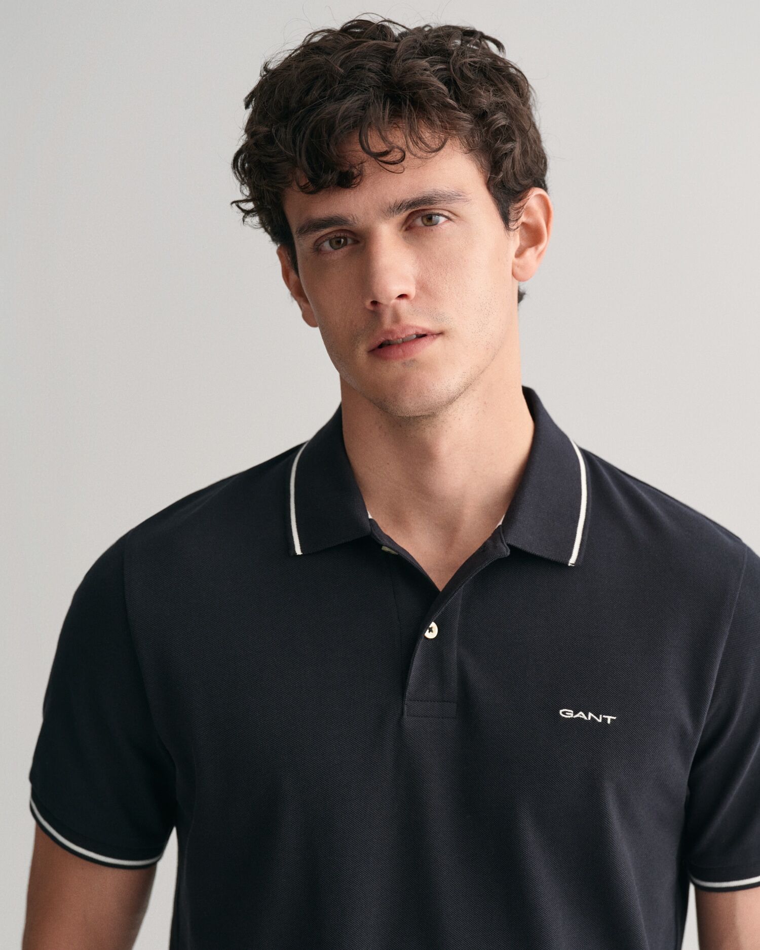 Poloshirt GANT "TIPPING SS PIQUE POLO", Herren, Gr. 4XL, schwarz, Jersey, Obermaterial: 100% Baumwolle, Shirts Poloshirt schwarz 4XL