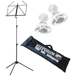 K&M 100-1 Notenständer schwarz mit Tasche und Magnete, Notenständer, Schwarz
