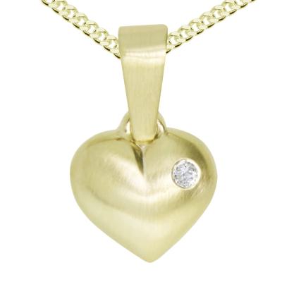 Kette und Anhänger Set OSTSEE-SCHMUCK "- Herz - Gold 333/000 -" Gr. 45, gold (gold 333, goldfarben, gelb), Schmuck_Sets, Damen, 45, Gelbgold 333