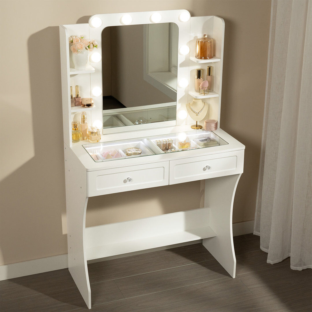 Metro Dressing Table White 135cm H X 80cm W X 38cm D