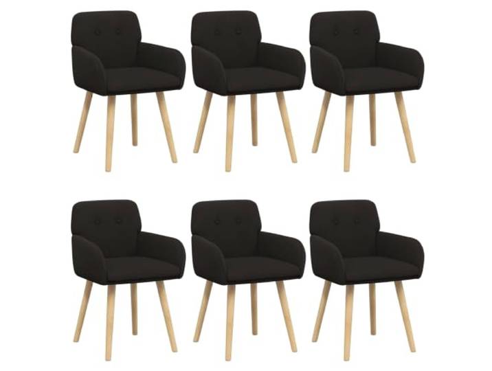 Coespram 6er Set Esszimmerstühle Schwarz Bouclé 59x57x85 cm Mit weichem Bouclé-Stoff, stabilen Holzbeinen und Armlehnen für stilvolle Gemütlichkeit im Esszimmer oder Küche.