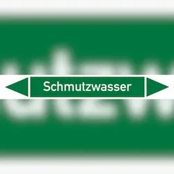 Rohrleitungskennzeichen Schmutzwasser - 100x15 mm Folie selbstklebend