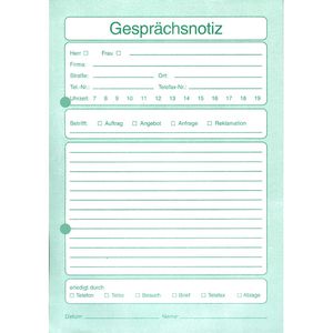Böttcher-AG Gesprächsnotiz A5, weiß/grün, 50 Blatt