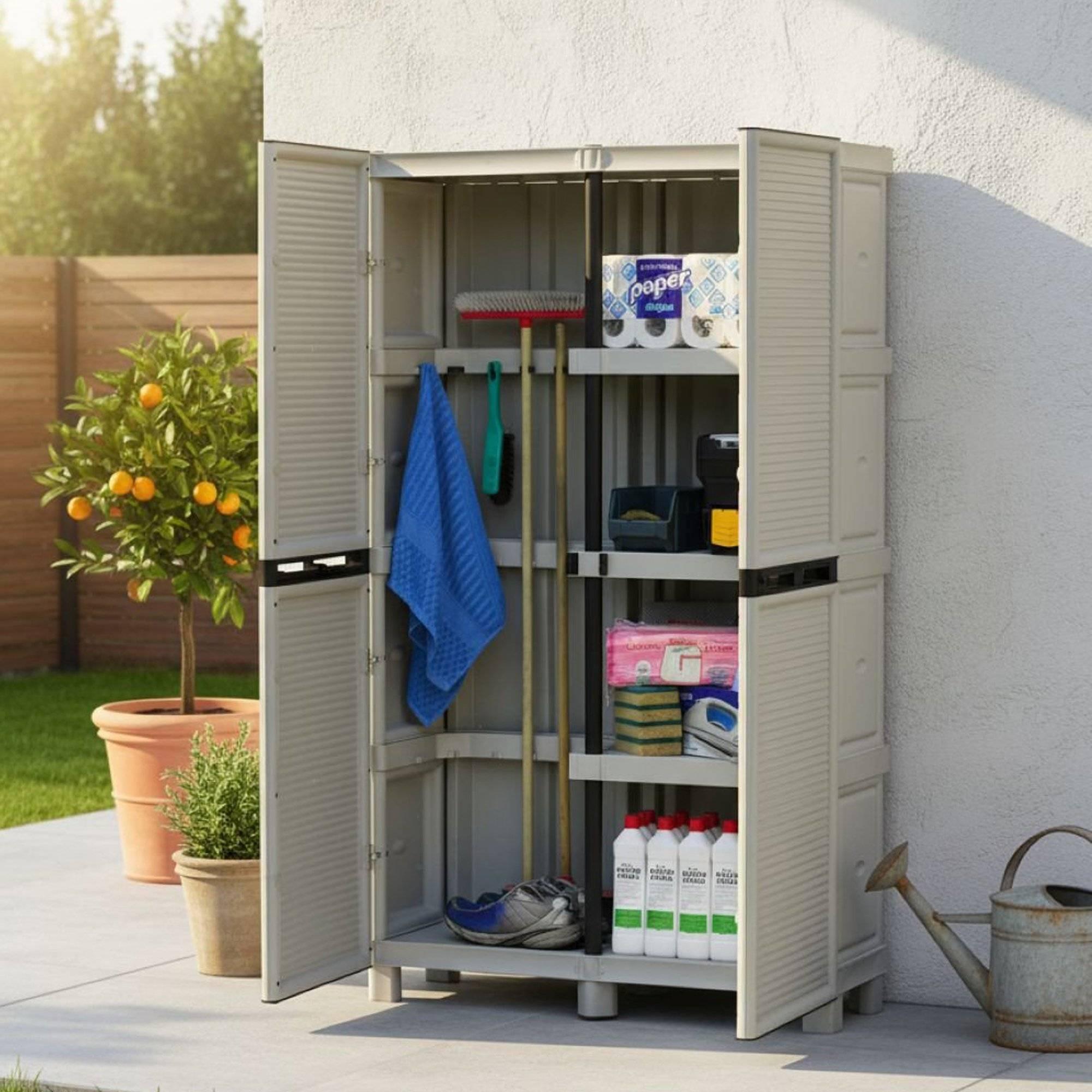 Liège Outdoor-Garderobe, Outdoor-Möbel, Mehrzweck-Wäschegarderobe, 100 % Italy, Hellgrau, 100 x 39 x 172 cm