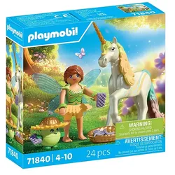 PLAYMOBIL 71840 - Magic Unicorns - Sammeleinhorn Regenbogenblume mit Fee