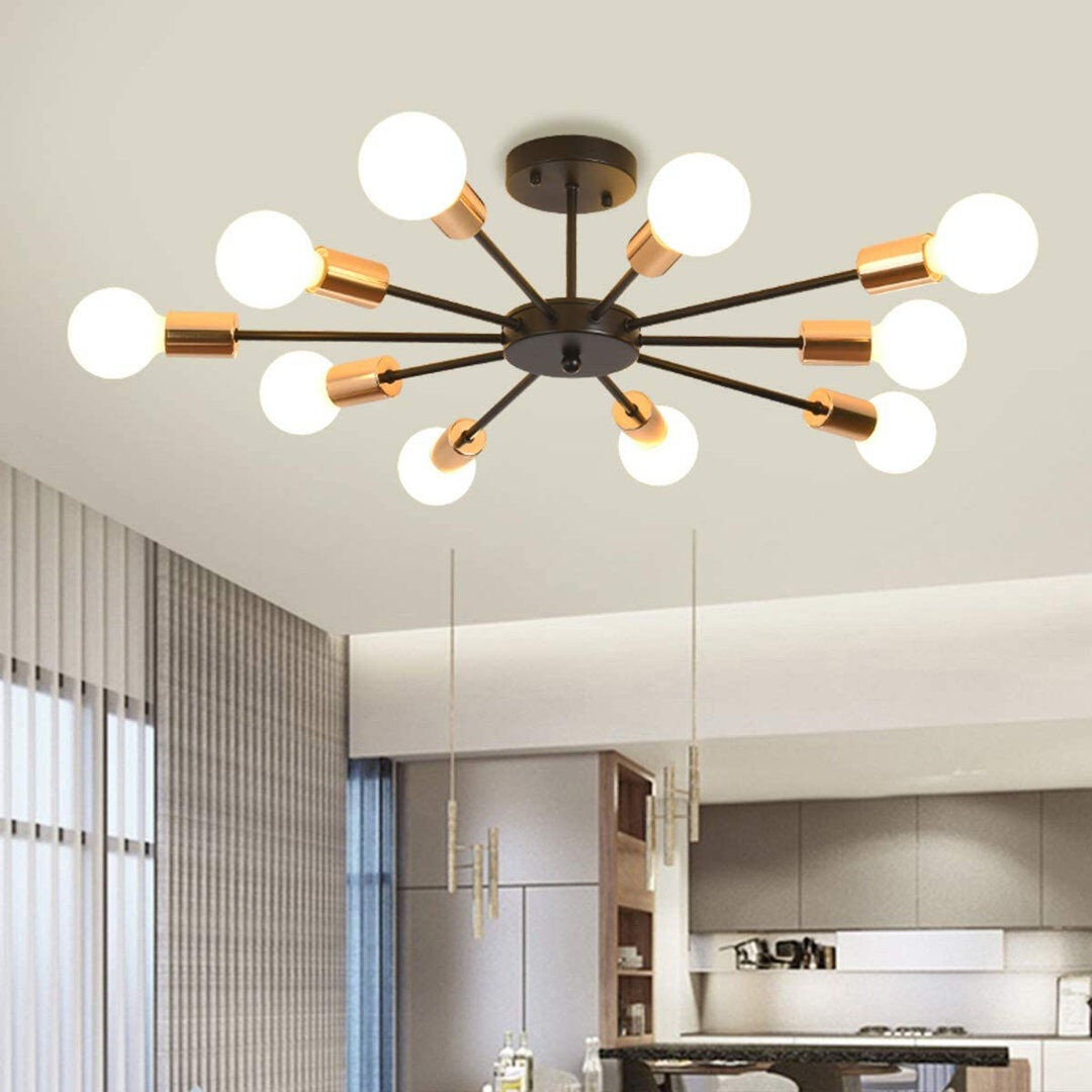 Corrigan Studio Austwell 10 - Light Sputnik Chandelier Black 70cm W X 70cm D
