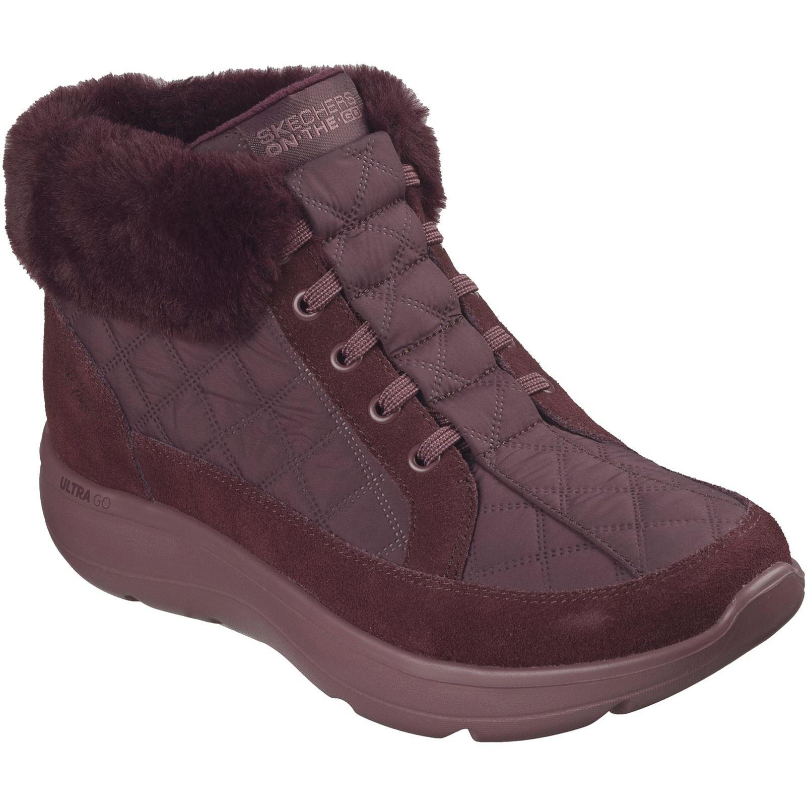 Skechers On-The-Go Encore Elisa Textiel Dames Burgundy Winter Enkellaarsjes