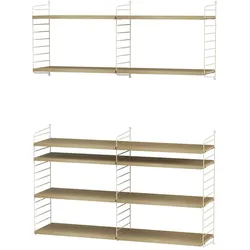 Set aus zwei Wandregalen Beige Eiche