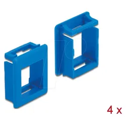 DELOCK 86764 - Keystone Halterung für Gehäuse, 4 Stück, blau