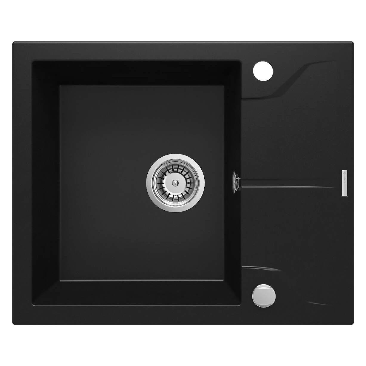 Deante Zlewozmywak Andante 1-komorowy z krótkim ociekaczem - nero (Einbauspüle, 49 cm) (ZQN_N11A)