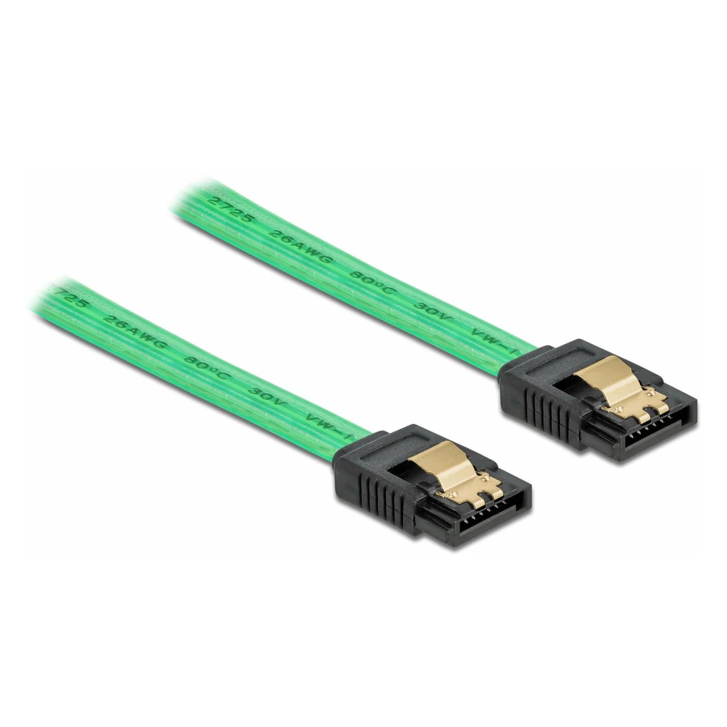 Delock SATA-Kabel UV Leuchteffekt grün 0.3 m (30 cm, SATA) (82064)