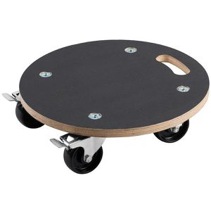 Metafranc Pflanzenroller WU0822040, für innen und außen, Siebdruckplatte, braun, Feststellbremsen, Ø 38 cm, bis 200 kg