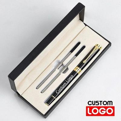 Luxury Metal Signature Roller Pen Executive Business Gift Set With Premium Presentation Box gold process Pen And Box