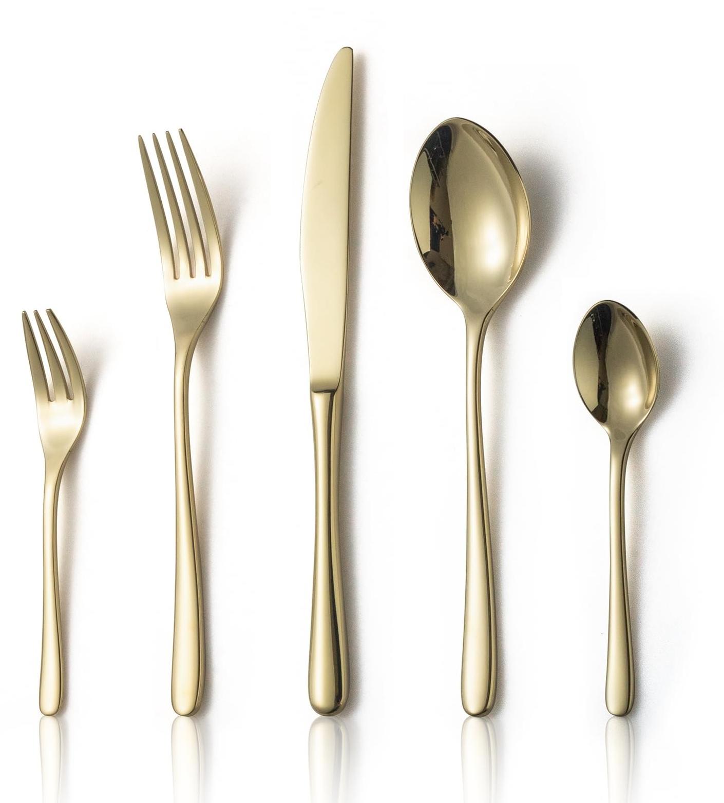 Besteckset für 12 Personen, Champagnergold (60 Teile)