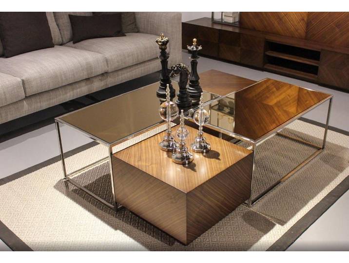 JVmoebel Couchtisch Eleganter Couchtisch aus Holz mit Glasplatte im modernen Design (1-St., Couchtisch), Made in Europa