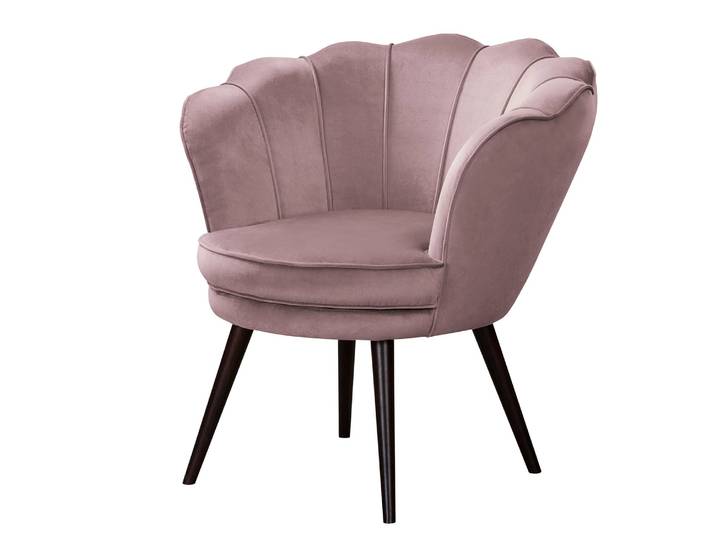 Sessel ZEPEDEUS - Füße Dunkel Pink/Mauve Samt Ravi 75 x 74 x 75cm