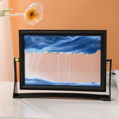Uplift Picks Rotating Moving Sand Art Picture For Relaxing Desk Home Decor blue 7 Inch