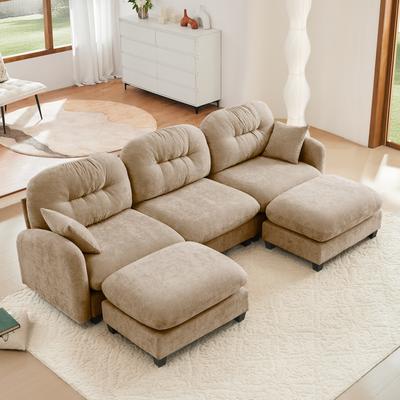 Modular Chenille Tufted Sofas Fits Bedroom, Living Rooms