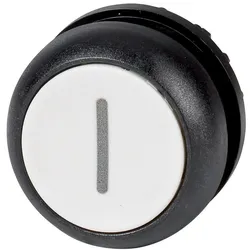 Eaton 216635 Drucktaste, RMQ-Titan, flach, rastend, weiß, beschriftet, Frontring Schwarz M22S-DR-W-X1  - 5 Stück