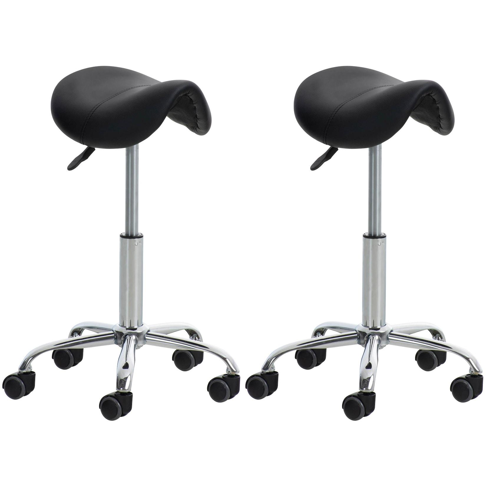 CLP 2er Set Arbeitshocker Reno Kunstleder Farbe: schwarz