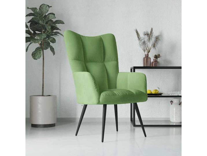 vidaXL Relaxsessel Hellgrün Samt