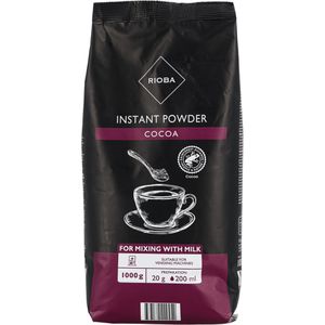Rioba Kakao Cocoa, zur Zubereitung mit Milch, Pulver, 25% Kakaogehalt, für Kaffeeautomaten, 1 kg