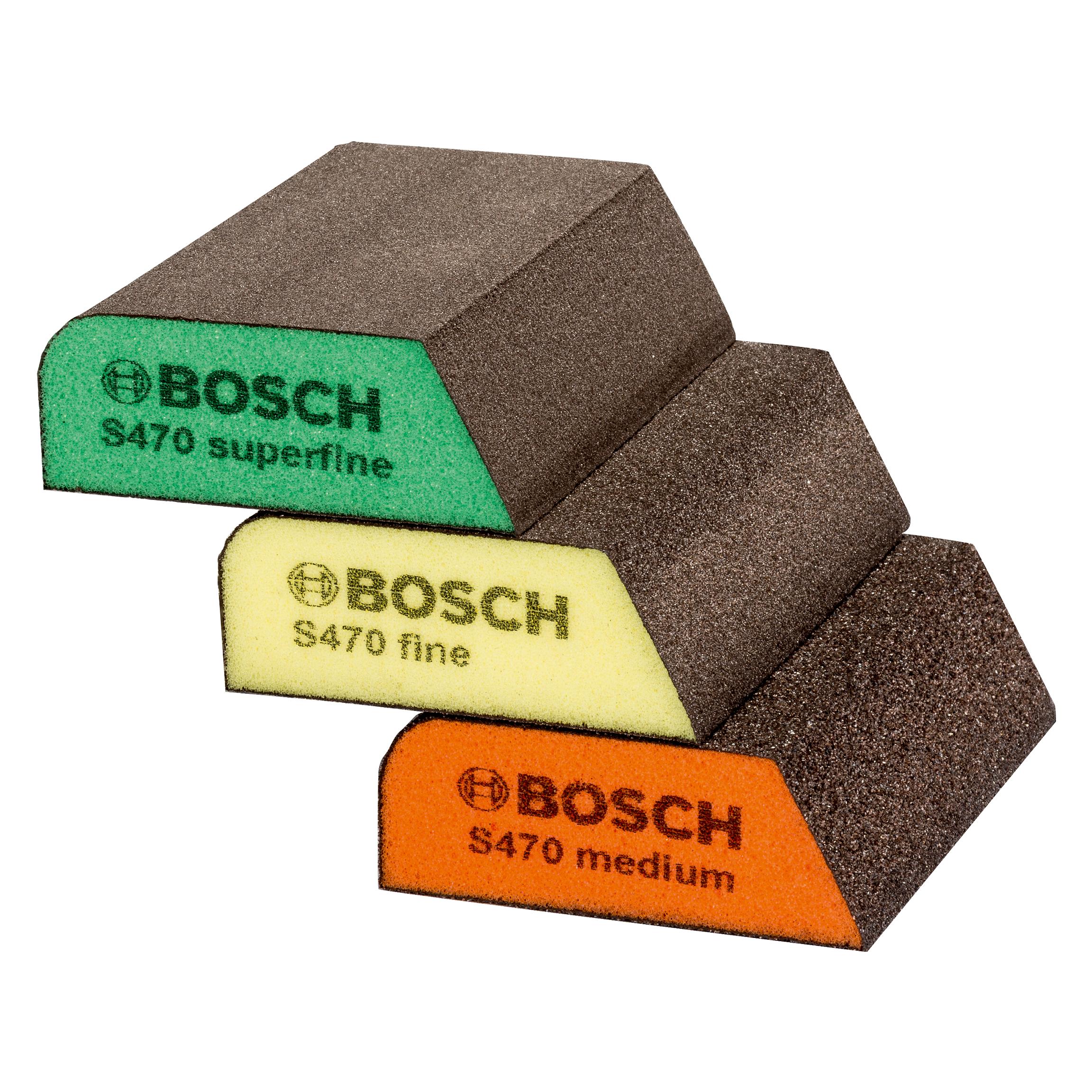 DIY 3tlg. Pack Schleifschwämme, geriffelt 97 x 69 x 26 mm, M, F, SF (2609256F15)