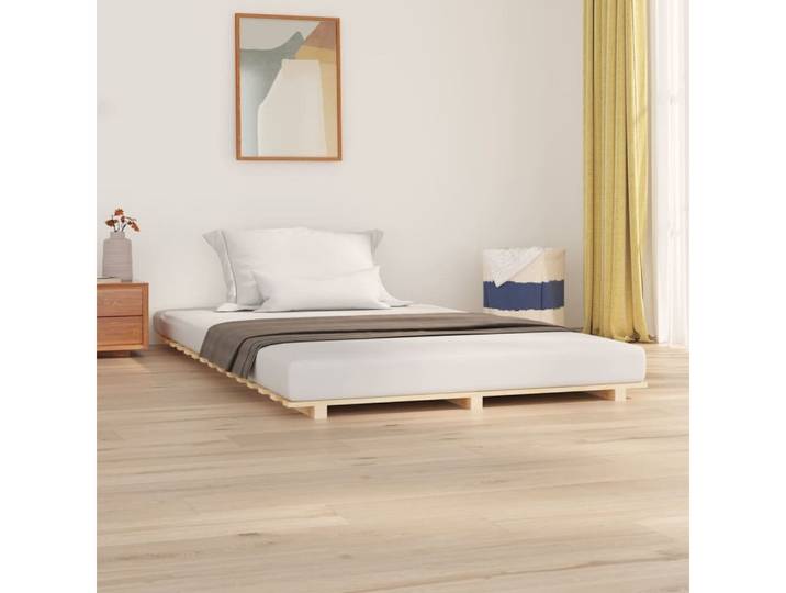 furnicato Bettgestell Massivholz 135x190 cm in Naturfarbe, robust und stabil (1-tlg)