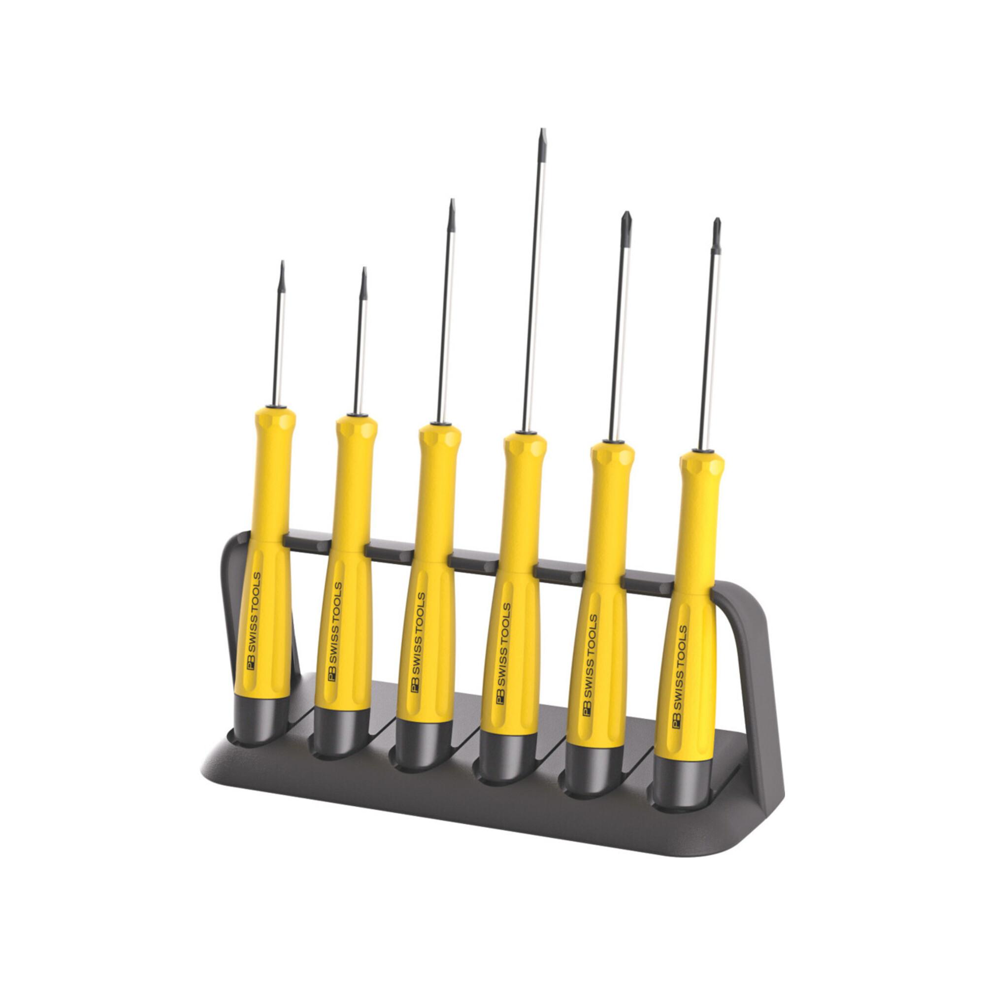 PB Swiss Tools Werkstatt-Schraubendreher-Sortiment, ESD, Schlitz und Phillips, 6-teilig (8641.ESD)