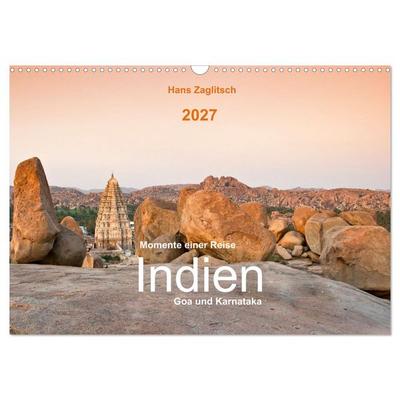 Momente einer Reise - Goa und Karnataka (Wandkalender 2027 DIN A3 quer), CALVENDO Monatskalender