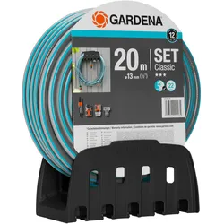 GARDENA Wandschlauchhalter mit Schlauch - anthrazit|türkis