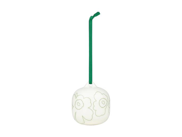 Marimekko Décoration suspendue Piirto Unikko Vert, 7x7 cm