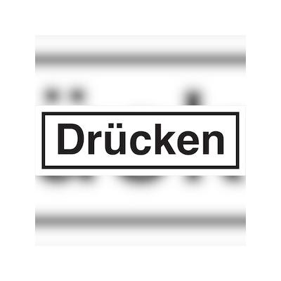 Türschild, Drücken, Folie, 30 x 90 mm - 90x30 mm Folie selbstklebend