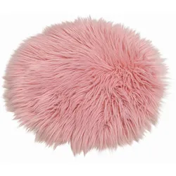 Kunstfell ZOTTEL Sitzkissen (D 34 cm) - rosa - D 34 cm