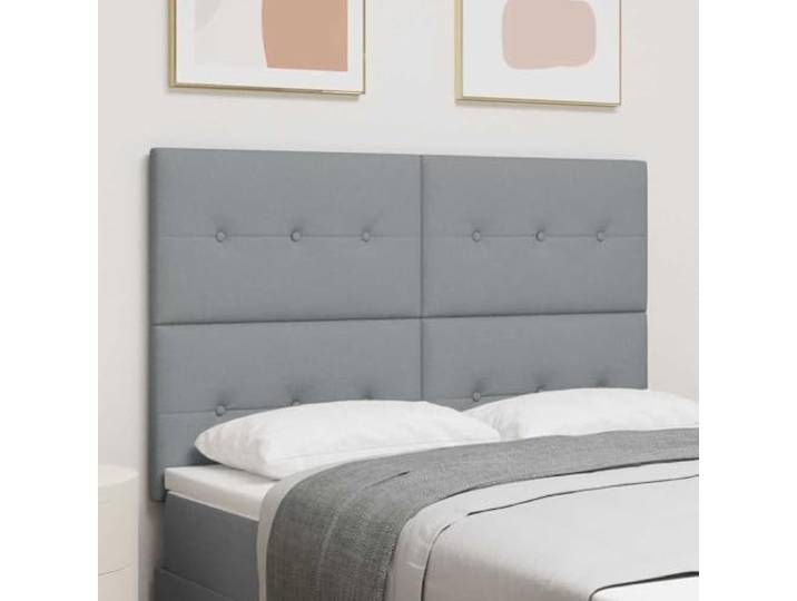 Verstellbares Kopfteil hellgrau 144 cm aus Kunstleder, eckige Form, modernes Design, leicht zu reinigen