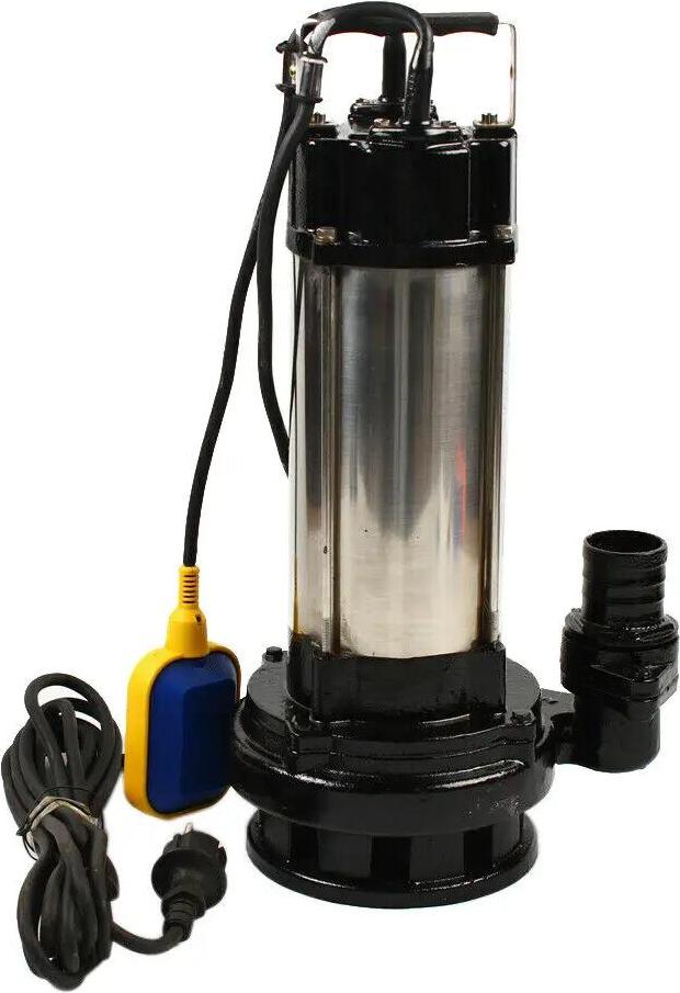 Tauchpumpe - Schmutzwasser-/Abwasserpumpe - 1500 W - IP68 wasserdicht - Edelstahl - Schwimmerschalter - Für Drainage, Brunnen, Hof - Schwarz
