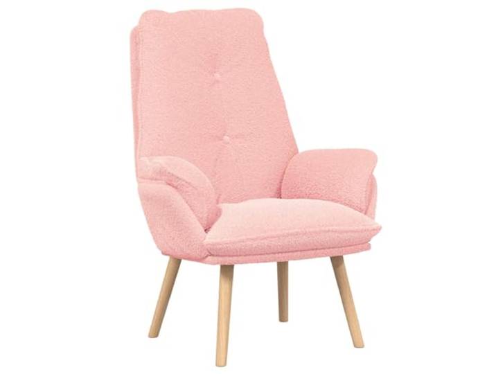 Heofavd Sessel Rosa 69 x 74 x 93 cm Sherpa Relaxsessel aus Massivholz