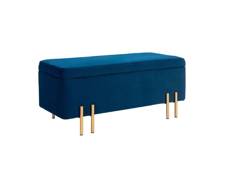 FELIXLEO Polsterbank Polsterbank mit Stauraum, Metall, Kautschukholz, 100x40x42 cm