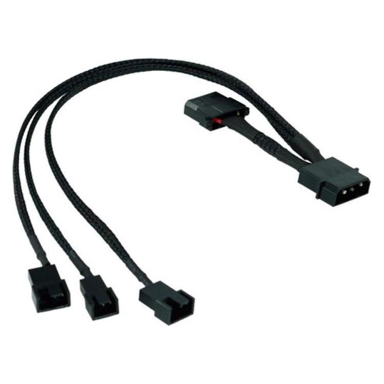 Phobya Y-Adapter (30 cm, 3 Pin, 4 pin Molex, 4 pin PWM) (81130)