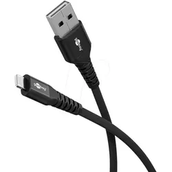 GOOBAY 74504 - Sync- & Ladekabel, USB-A -> Lightning, 12 W, 2.0 m, Textil, schw