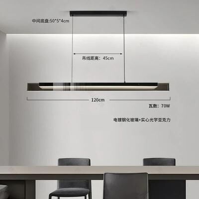 Inspired Finds Modern Linear Glass Pendant Light Bar For Dining Table And Kitchen Island Ceiling Lighting 47.24in neutral No Remote