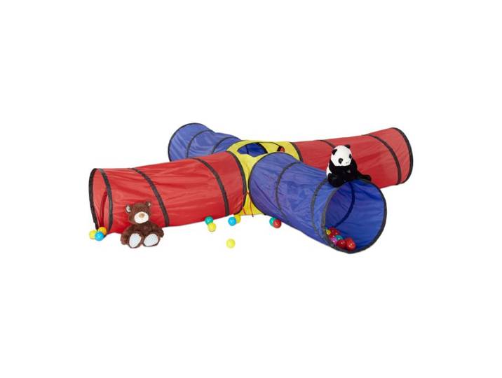 Relaxdays Tente de jeu Tunnel set de 4 tubes