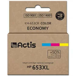 Factis, Druckerpatrone, KH-653CR Druckertinte Ersatz HP 653XL 3YM74AE Premium 18ml 300 Seiten Farbe (C, M, Y)