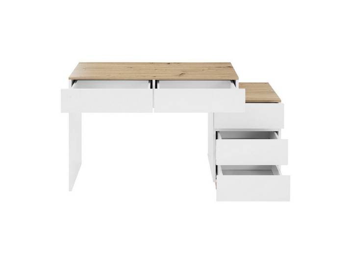 EXTSUD Schminktisch 5 Schubladen – Frisiertisch, Eicheoptik, Schlafzimmer, für Schlafzimmer, E1-Spanplatte