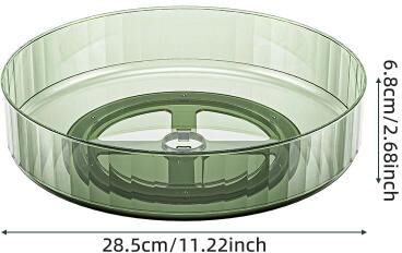 Uplift Picks Clear Rotating Lazy Susan Tray For Fridge And Spice Storage green (l)