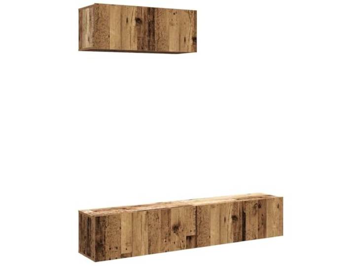 hliofuir 3-tlg TV Schrank Set Hängend Wandboard Lowboard 80 cm Flexible Hängemontage spart Stellfläche im Schlafzimmer und Wohnzimmer, pflegeleichte Oberfläche in Altholz-Optik.